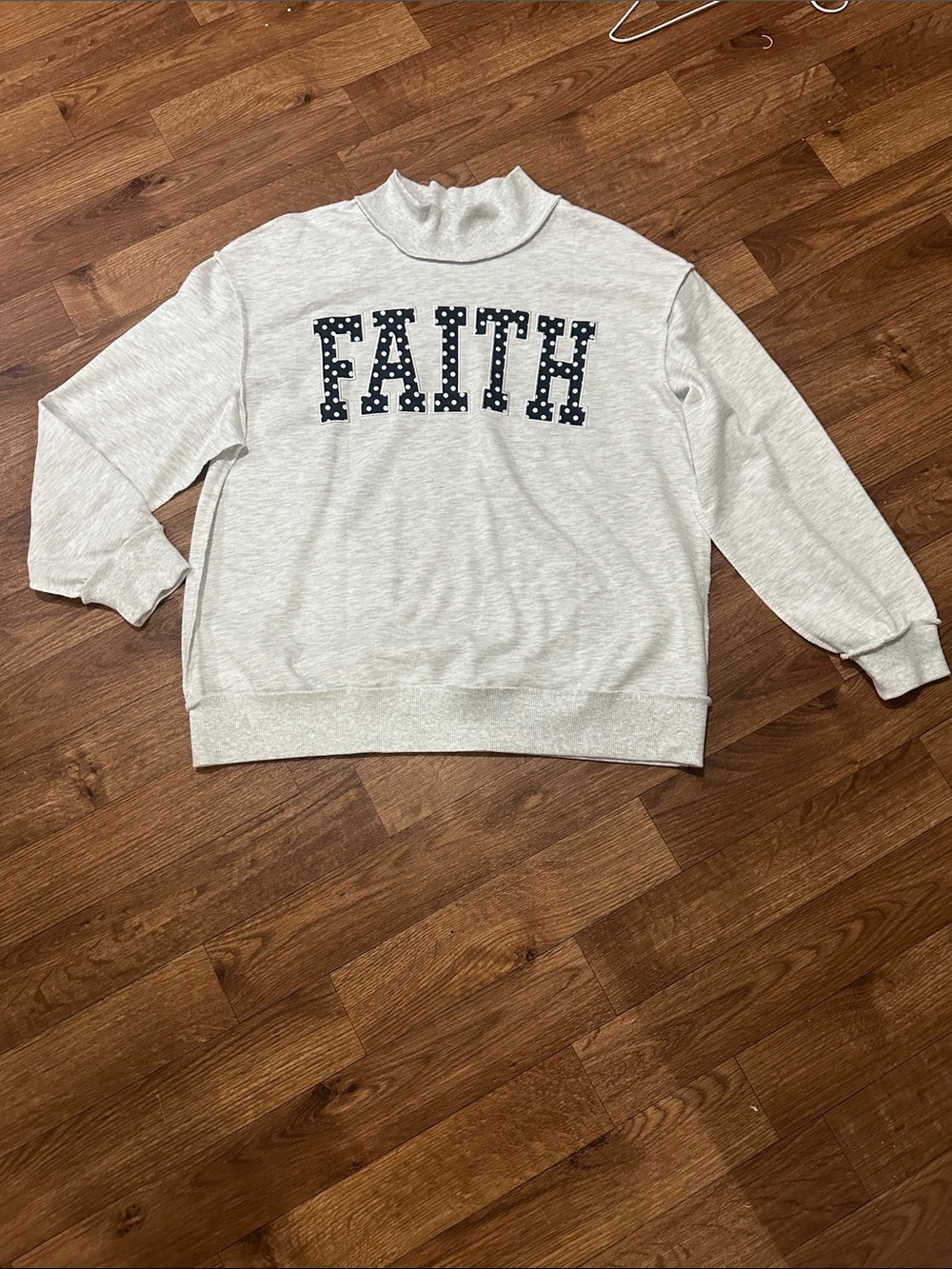 Faith polkadot mock neck sweatshirt